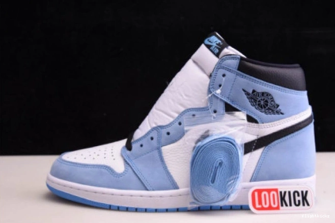 WHITE 1 555088-134 UNIVERSITY BLACK AIR RETRO JORDAN BLUE HIGH 0809